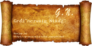 Grünczveig Niké névjegykártya
